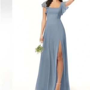 Azazie bridesmaid dusty blue dress